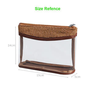 Accesorios de viaje Artículos de tocador Pochette <span class=keywords><strong>Donna</strong></span> Maquillage Bambú Ratán Tejido Cosmético Claro Bolsa de <span class=keywords><strong>maquillaje</strong></span> Diseño personalizado para Wome - Product Image 3