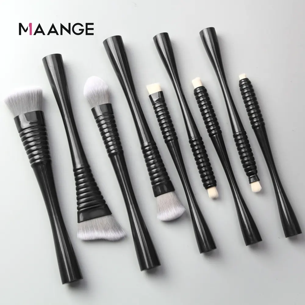MAANGE High-quality Wholesale Price Black cosmetic brushes custom logo Foundation concealer professional makeup brush set