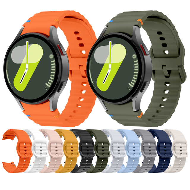 Eraysun Bracelet Colorful Buckle Bracelet Replacement for Samsung Galaxy Watch 7/6/5/4/EF Classic  Silicone Smart Watch Band