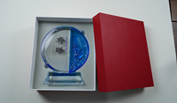 2025 Nouvelle Arrivée Blue Horse Modèle Liuli Crystal Award Plaques avec Base en cristal clair