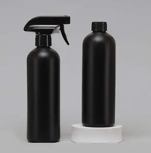 Flacon pulvérisateur à gâchette noir mat en plastique personnalisé de 500 ml 16 oz 500 ml 16 oz pour le nettoyage de voiture