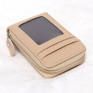 <span class=keywords><strong>Porte</strong></span>-cartes multifonction en cuir, multicolore, antivol, avec fermeture éclair, portefeuille vertical court, <span class=keywords><strong>porte</strong></span>-monnaie, en stock - Product Image 2