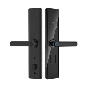 Lector <span class=keywords><strong>de</strong></span> tarjetas <span class=keywords><strong>de</strong></span> huella dactilar con bloqueo inteligente antirrobo semiautomático abierto con una <span class=keywords><strong>mano</strong></span> para entrada <span class=keywords><strong>de</strong></span> <span class=keywords><strong>madera</strong></span> WIFI casa <span class=keywords><strong>de</strong></span> alquiler electrónica - Product Image 1