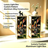 Support de table décoratif de style chinois traditionnel pour boîte à lumière de peinture à l'encre, idéal pour pot de fleurs ou vase