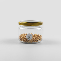Bocal en verre avec contenant transparent, 250ml, torsadé, gros, avec capuchon