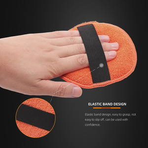 SPTA WF011 Tampon applicateur <span class=keywords><strong>de</strong></span> <span class=keywords><strong>cire</strong></span> en microfibre <span class=keywords><strong>de</strong></span> poche à main orange pour enlever la surpulvérisation <span class=keywords><strong>de</strong></span> peinture sans rayer les surfaces - Product Image 5