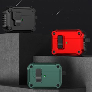Para <span class=keywords><strong>Airpods</strong></span> Pro 2 Funda con Clip <span class=keywords><strong>de</strong></span> bloqueo seguro automático Carcasa dura resistente para <span class=keywords><strong>Airpods</strong></span> <span class=keywords><strong>3</strong></span> <span class=keywords><strong>Estuche</strong></span> <span class=keywords><strong>de</strong></span> <span class=keywords><strong>carga</strong></span> con llavero - Product Image 2