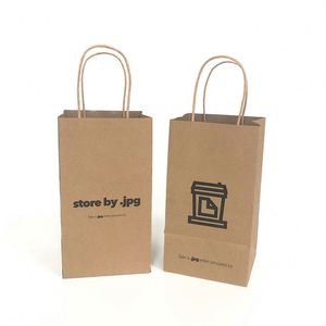 Bolsas de Papel Kraft para Compras, con Logotipo Personalizado, para Café, Té, Cerveza y Bebidas, con Asas Retorcidas, Ecológicas y Reciclables, en Oferta - Product Image 2