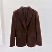Blazer classique en daim et peau de mouton de haute qualité à col en V et revers crantés pour femme, idéal pour les soirées
