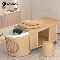 Lit de massage thaïlandais moderne et personnalisé avec bac de lavage pour shampoing, spa capillaire et massage de la tête en salon