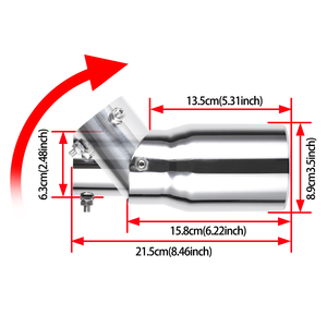 Punta <span class=keywords><strong>de</strong></span> Silenciador <span class=keywords><strong>de</strong></span> <span class=keywords><strong>Escape</strong></span> Ajustable para Automóvil, Universal, Negra y Plateada, <span class=keywords><strong>de</strong></span> Acero Inoxidable <span class=keywords><strong>de</strong></span> Alta Calidad - Product Image 3