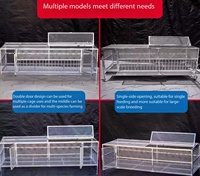 Grande cage en acier inoxydable, anti-rouille, robuste, anti-grenouille, poulailler avec plateforme d'alimentation, enclos extérieur pour lapins, canards et oies