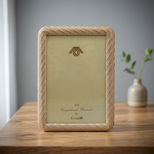 HOME DECORATION RATTAN MODERN GOLD ZINC ALLOY METAL GLASS PHOTO <b>FRAME</b> 4"X6" - Product Image 3