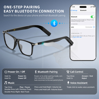 Lunettes de soleil audio intelligentes TR90 à IA, branches ultra-minces, étanches IP68, à oreille ouverte, verres anti-lumière bleue, appels HD, commande tactile