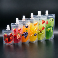 Sachet Doypack en plastique réutilisable personnalisé en usine, pochette à bec verseur verticale pour sauces, boissons, jus de fruits, etc. Emballage liquide