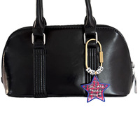 Porte-clés de luxe JS personnalisés avec lettres et perles en forme d'étoile, breloques Y2K mignonnes et colorées en métal pour clés de voiture, sacs et téléphones, vente en gros