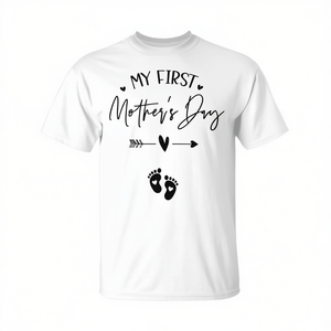 Camiseta para el primer día de la madre, para nuevas mamás, regalo para anuncio de embarazo, color blanco, talla mediana - Product Image 2