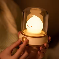 Luz de noche LED Retro moderna personalizada, proyector blanco cálido recargable por USB para el hogar, dormitorio, ABS/PMMA/batería de Gel de sílice