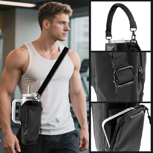 Nouvelle Arrivée : Pochette <span class=keywords><strong>de</strong></span> Transport Portable pour Bouteille d'Eau <span class=keywords><strong>de</strong></span> Sport 40oz, Sac Bandoulière pour Gobelets Isothermes avec Fermeture Magnétique - Product Image 1