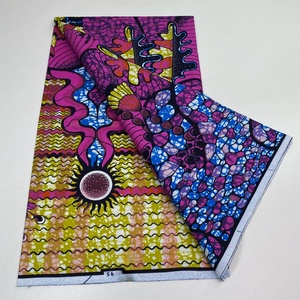 Tissu africain en wax véritable de 6 yards pour chemises et sacs pour garçons - Original Wax Dutch Loincloths Organza - Product Image 3