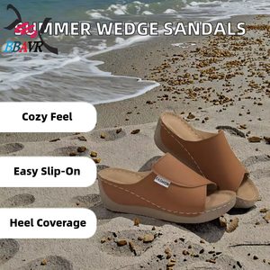 Sandalias de cuña ligeras de charol con boca de pez para mujer, transpirables, para verano, playa, primavera y otoño al aire libre - Product Image 2