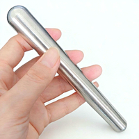 Bâton de massage facial en acier inoxydable, masseur corporel en métal lisse, bâton de thérapie, bâton de massage facial Guasha, acupression