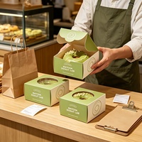 Logo imprimé personnalisé en usine Dessert Shop Cartons à emporter Mini boîte à beignets pliante 1 2 4 6 Boîte à beignets pour le thé de l'après-midi