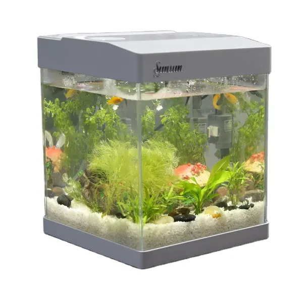 SUNSUN sıcak satış ofis ev küçük Mini akvaryum balık tankı masa peyzaj akvaryumları tankları kullanım için