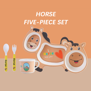 <span class=keywords><strong>Assiette</strong></span> à dîner en <span class=keywords><strong>bambou</strong></span> en fibre de dessin animé pour les écoliers et les bébés enfants - Product Image 2