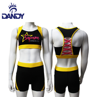 Nouveau Design Cheerleading Pratique Porter Strass logo Styles Personnalisés Exercice Formation Crop Tops et Shorts