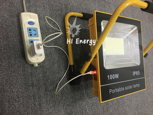 Reflector HiEnergy para exteriores LED recargable solar portátil a prueba de agua de 50W y 100W con chip SMD IP65 para iluminación de paisaje - Product Image 2