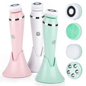 Brosse nettoyante faciale 4 en 1 rechargeable, étanche, électrique, en silicone, pour le nettoyage du visage - Product Image 3