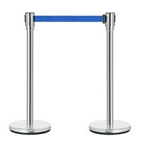 Poteaux de séparation en acier inoxydable avec corde en velours pour tapis rouge, poteaux de guidage pour gestionnaires, fournitures hôtelières et de restauration
