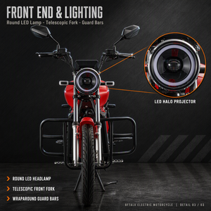 Motocicleta Eléctrica de Larga Duración, 2000W, 72V, Batería de Litio de 40AH, Alcance de 80KM, Motocicleta Urbana - Product Image 1