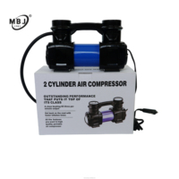 Pompe à air portable pour camping-cars, 12V DC, 30mm de diamètre, double cylindre, matériau ABS, 180W, 60L/Min, 150PSI, manomètre à aiguille, directement de l'usine