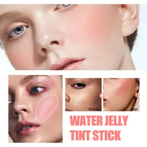 Coral Blush Lip Gloss Stick Jelly Texture Fácil de aplicar Hidratante Lip Cheek Blush Stick