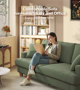 Fournisseur de canapé en Chine canapés verts extra profonds 3 sièges canapés confortables en velours côtelé siège d'amour surdimensionné moderne pour le salon - Product Image 4