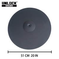 Pad de batterie électronique UNLOCK 20 pouces, surface en silicone, déclencheur à trois zones, pour batterie de jazz et batterie électronique, résistant aux chocs