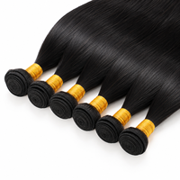Lots de Cheveux Humains Vierges Remy Indiens Bruts de Temple, Grade 12A, Non Traités, Cuticules Alignées, Double Trame Faite à la Machine