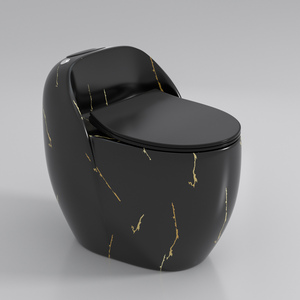 Inodoro de una pieza de cerámica de mármol blanco con diseño de lujo en forma de huevo, superventas, para baño, montado en el suelo - Product Image 2