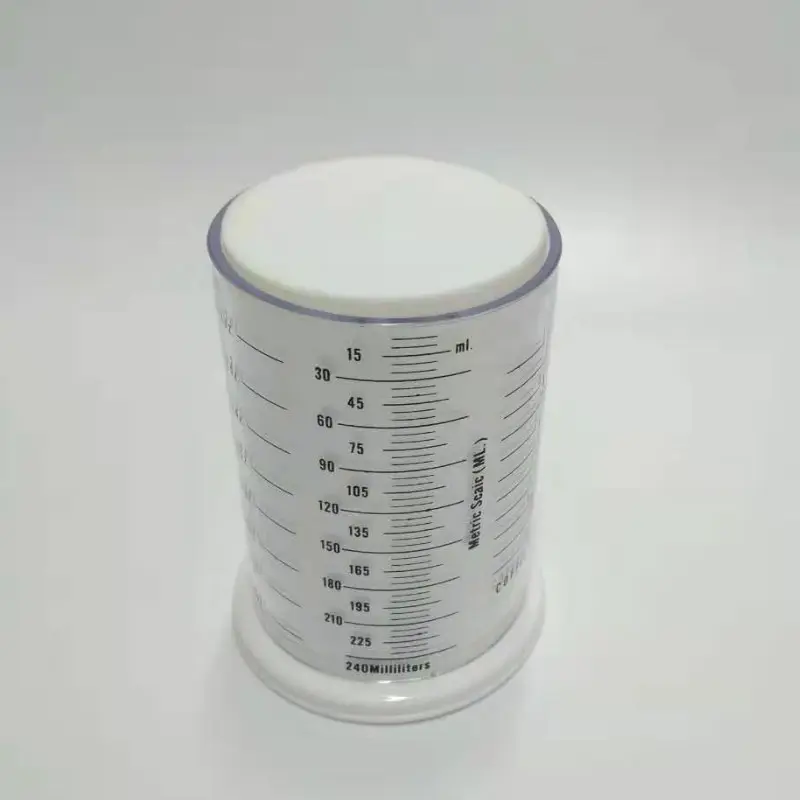 Taza medidora de harina de plástico, vaso a escala de plástico anticaída, botella de harina transparente de 250ml