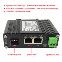 Convertisseur de média Ethernet industriel Gigabit POE+ 30W, boîtier en aluminium, 3 ports (2 RJ45, 1 SFP), prend en charge les modules SFP externes, 12~48V DC