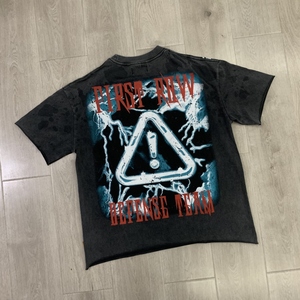 T-Shirt di Alta Qualità per Uomo, Abbigliamento Y2K Streetwear, 100% Cotone Pesante, Magliette Vintage con Stampa <span class=keywords><strong>Lupo</strong></span> per Uomo - Product Image 2