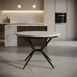 Modern <b>Foldable</b> Dining Set <b>with</b> Solid Back Design Durable Stainless Steel 5-Piece Contemporary Home Furniture Space-Saving - Product Image 4