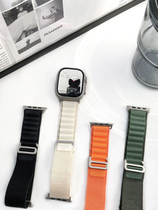 Nuovo Cinturino in Nylon per Apple <span class=keywords><strong>Watch</strong></span> <span class=keywords><strong>Ultra</strong></span> 49mm 45mm 44mm 40mm 41mm 42mm, Bracciale a Fascia per iWatch Serie 9 8 SE 7 6 5 4 3 - Product Image 4