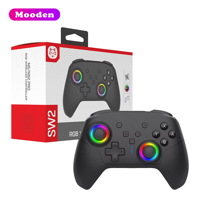 HS-SW2503 Wireless Game Controller Joystick with Rear Buttons RGB Light Effect Wake up Function for Switch 2 Console