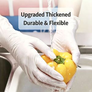 Gants de travail noirs en nitrile synthétique de qualité alimentaire, jetables, avec logo personnalisé, pour la cuisine, la cuisson, le nettoyage et le tatouage - Product Image 5