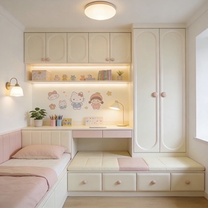 Armario de Madera Independiente de Diseño Nuevo y Lujoso Balom para Almacenamiento en el <span class=keywords><strong>Dormitorio</strong></span> Infantil con Escritorio Integrado y Ecológico - Product Image 3