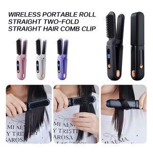 Cepillo Alisador de Cabello Inalámbrico Portátil, 3 Temperaturas Ajustables, Iones Negativos, Cepillo Eléctrico Caliente para Peinar y Desenredar el Cabello Rizado - Product Image 4