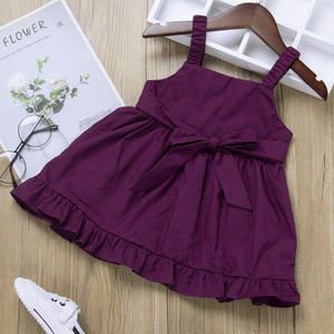Vêtements décontractés pour bébés, petites robes de princesse pour filles, robe à volants violette pour filles, fabriquée en Chine - Product Image 3